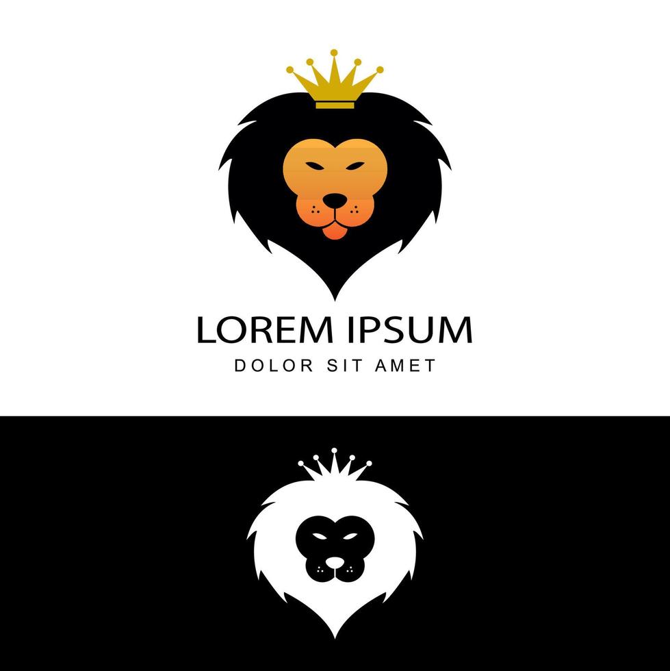 lion king logo template design vector in isolated background
