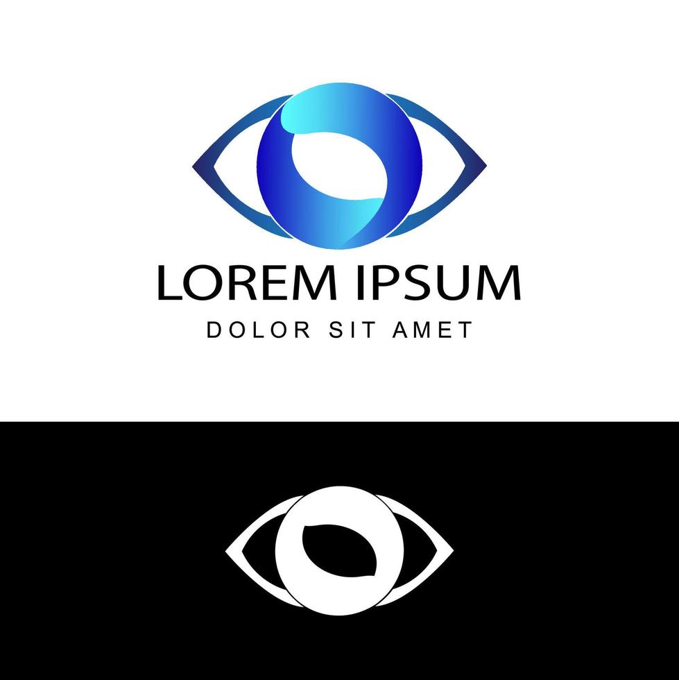 vector de diseño de plantilla de logotipo de ojo azul en fondo blanco aislado