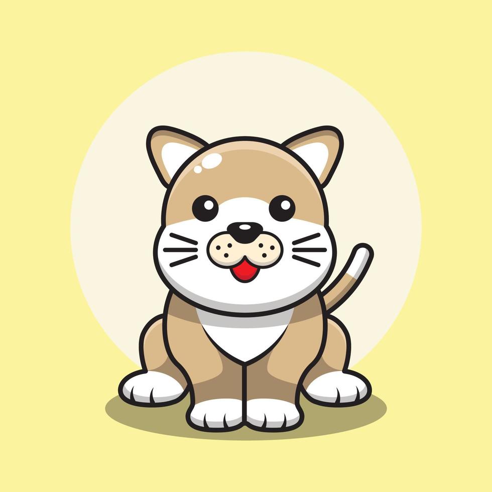 cartoon cute dog sitting with tongue sticking out vector