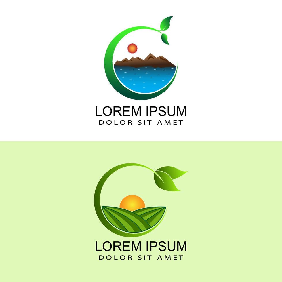 Vector de diseño de plantilla de logotipo de naturaleza ecológica en fondo blanco aislado