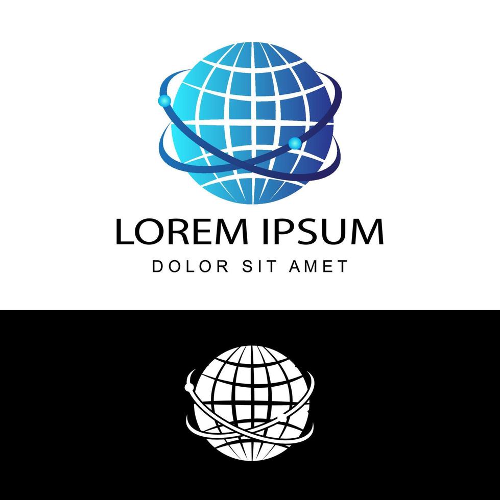 global, globe, world logo template design vector in isolated white background