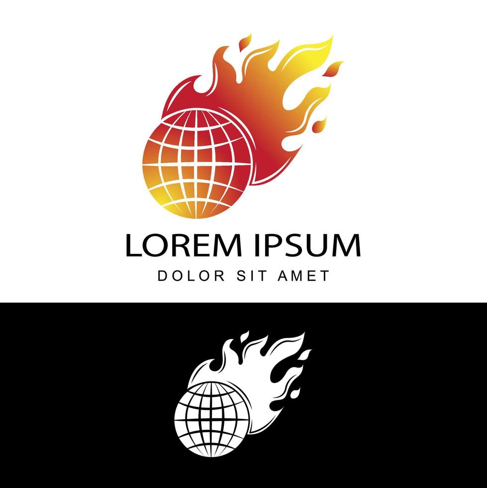 global warming logo template design vector in isolated white background