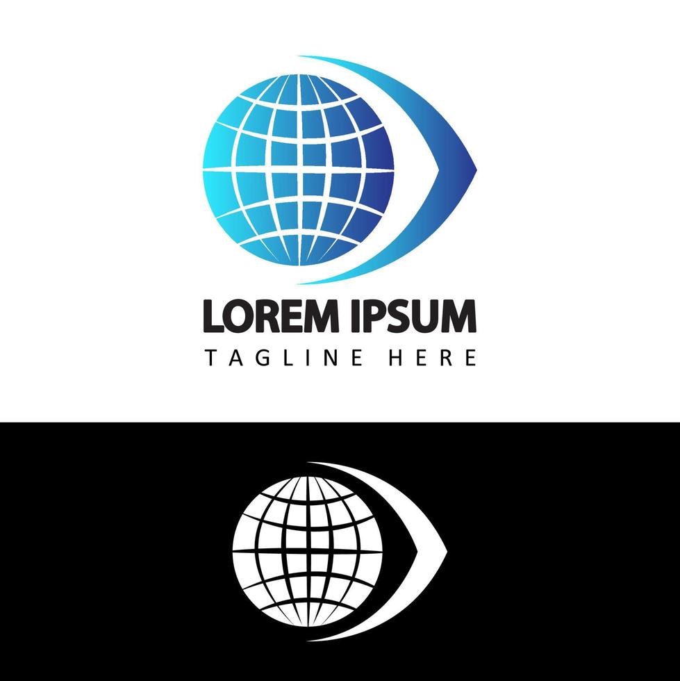 global, globe, world logo template design vector in isolated white background