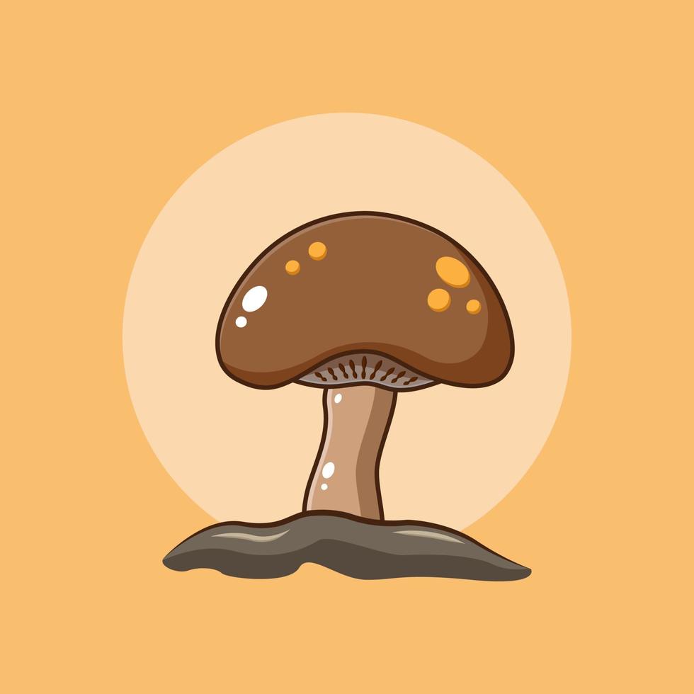 cartoon cute mushroom icon illustration vector