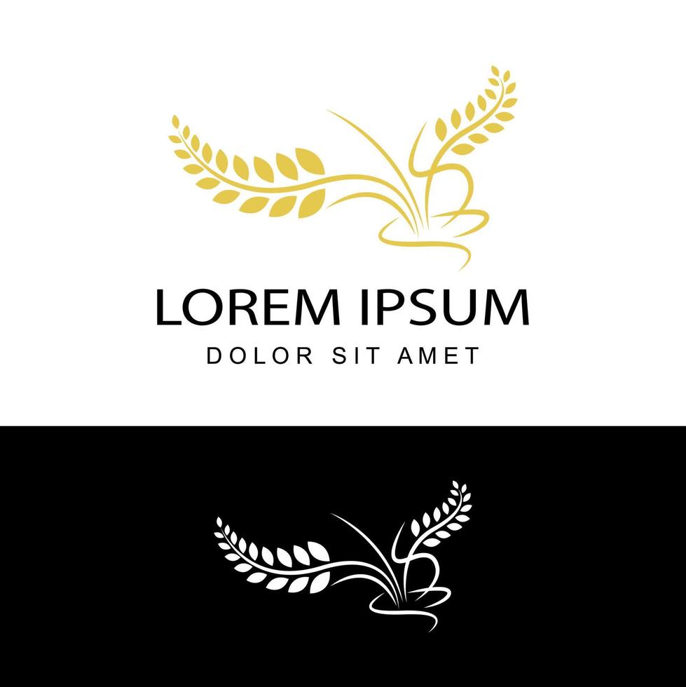 agriculture wheat logo template design vector