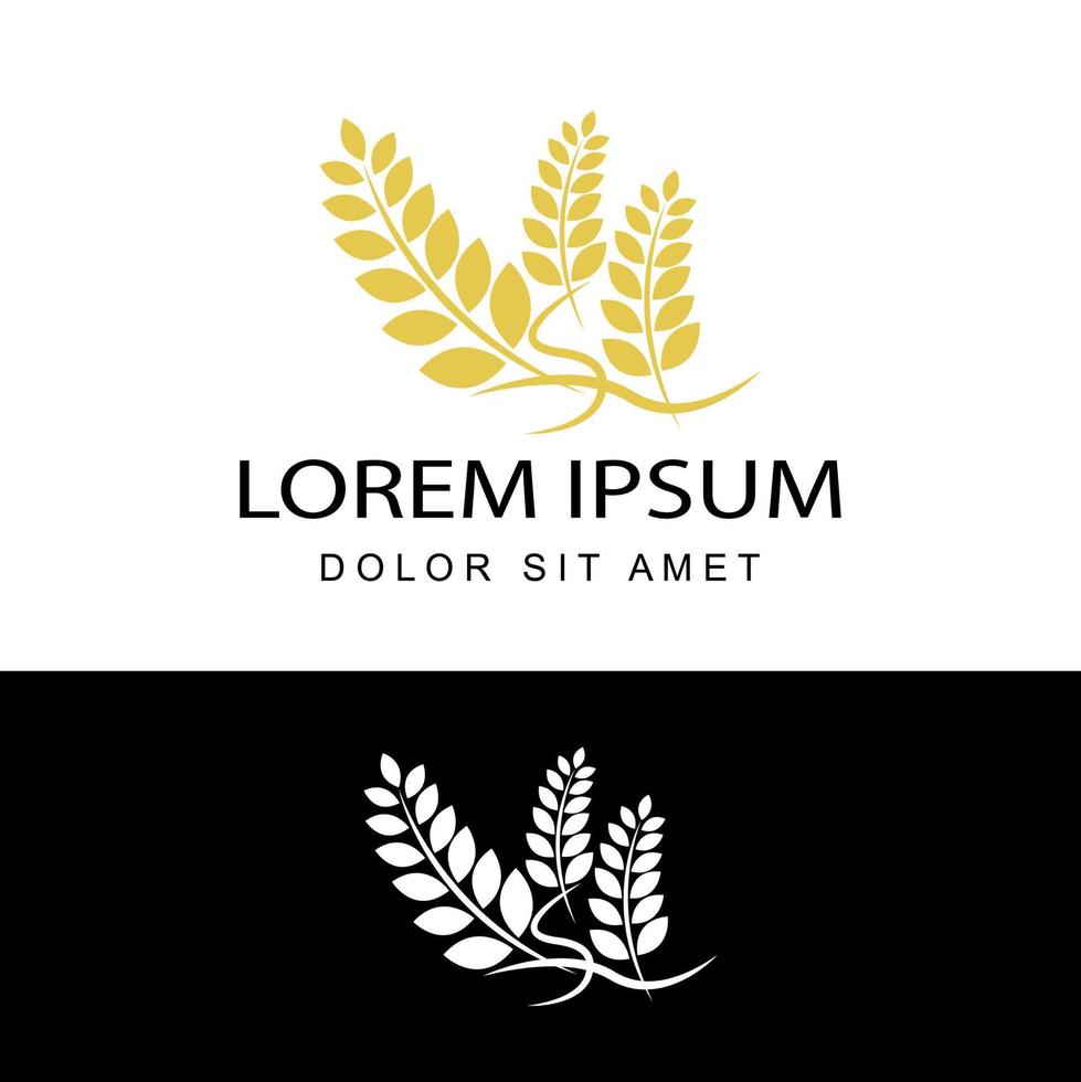 agriculture wheat logo template design vector
