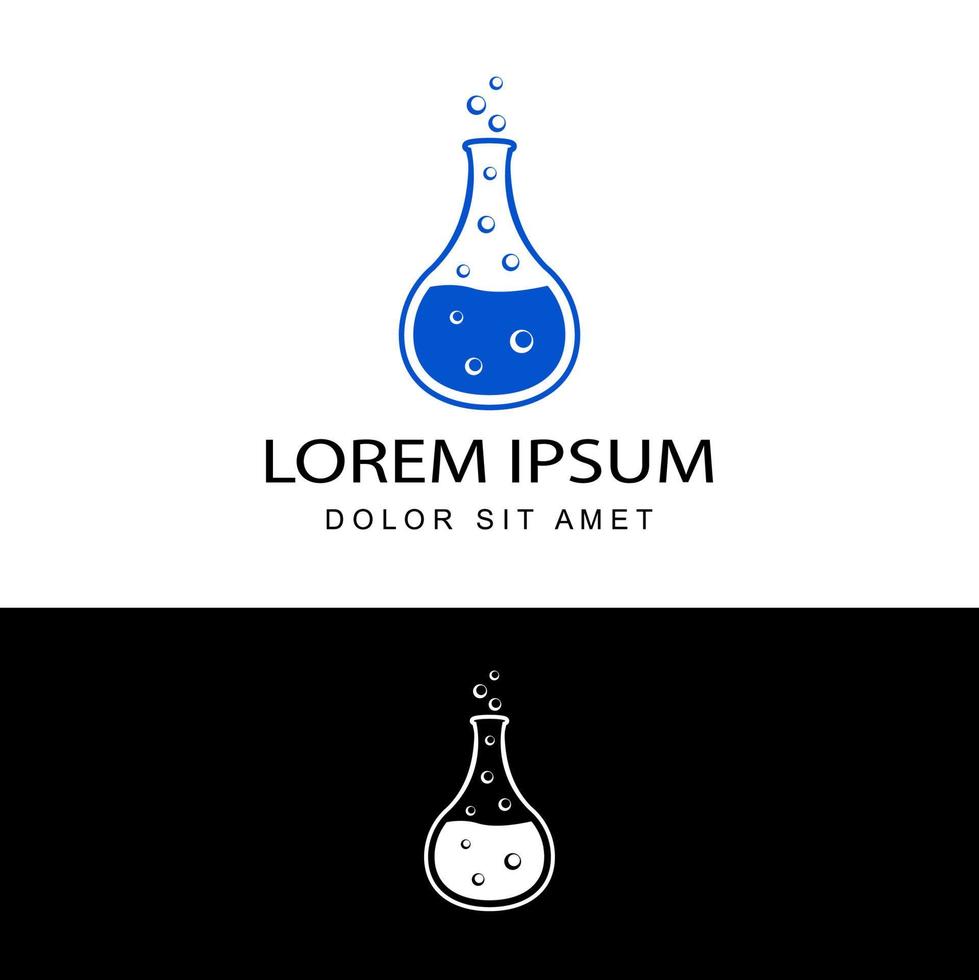 laboratory chemistry logo template design vector in isolated background