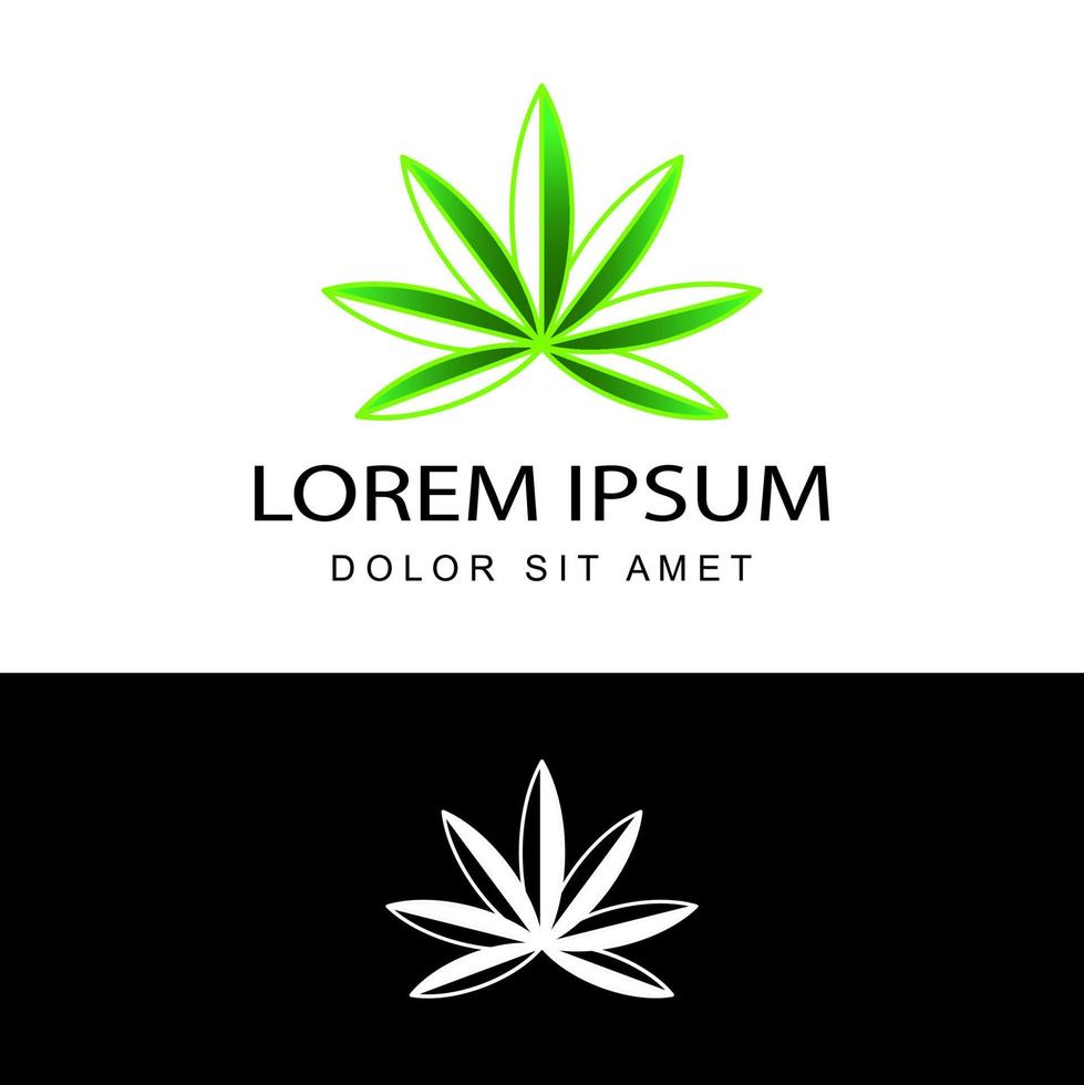 cannabis logo template design vector with isolated background