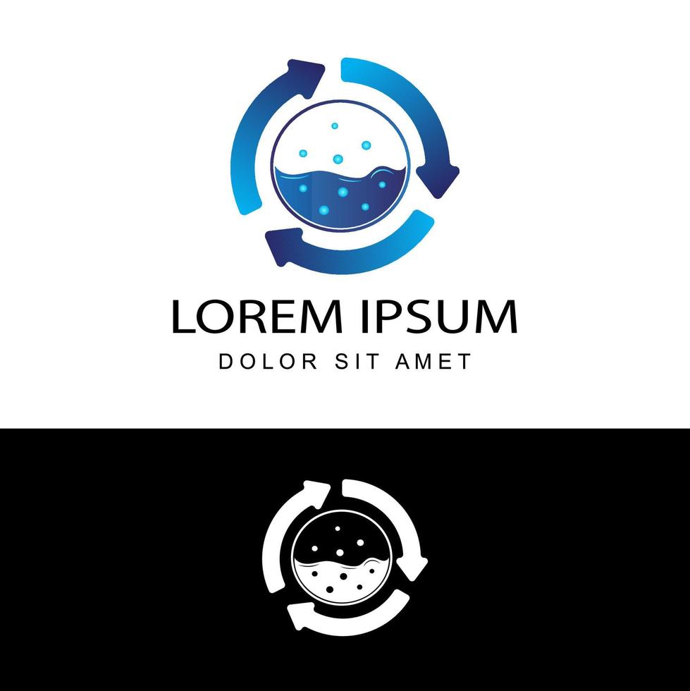 modern round arrow laundry logo template design in isolated background vector