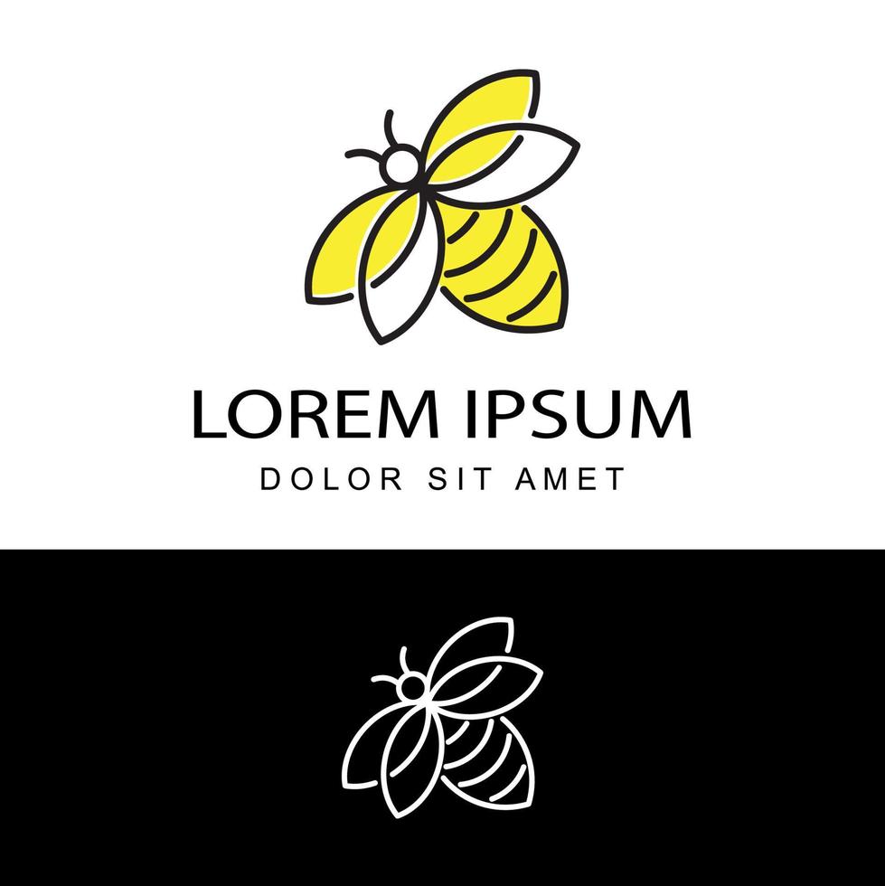 mascota, abeja, logotipo, plantilla, diseño, vector, en, aislado, plano de fondo vector