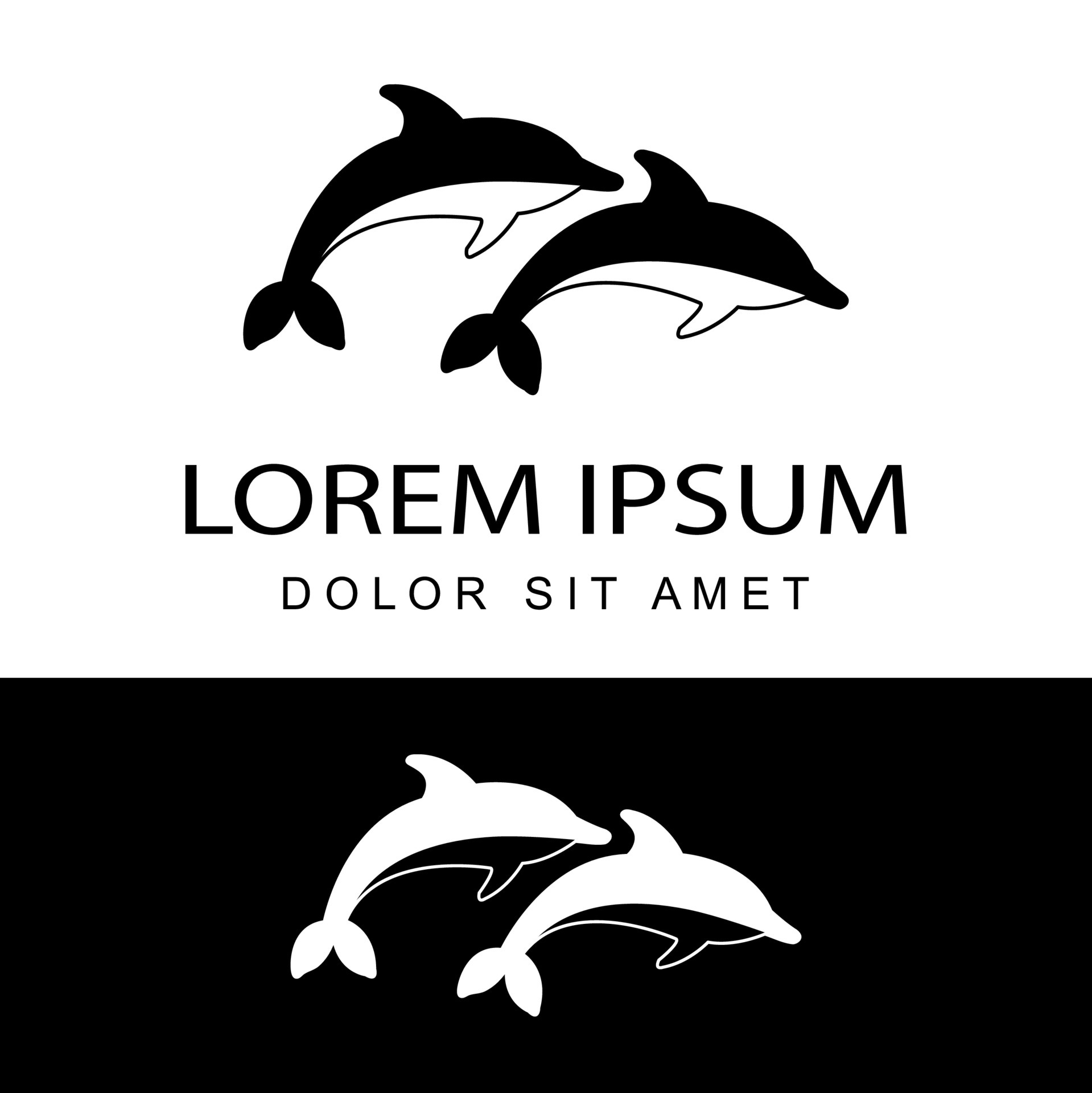 dolphin logo template design vector in isolated background 4603848 ...