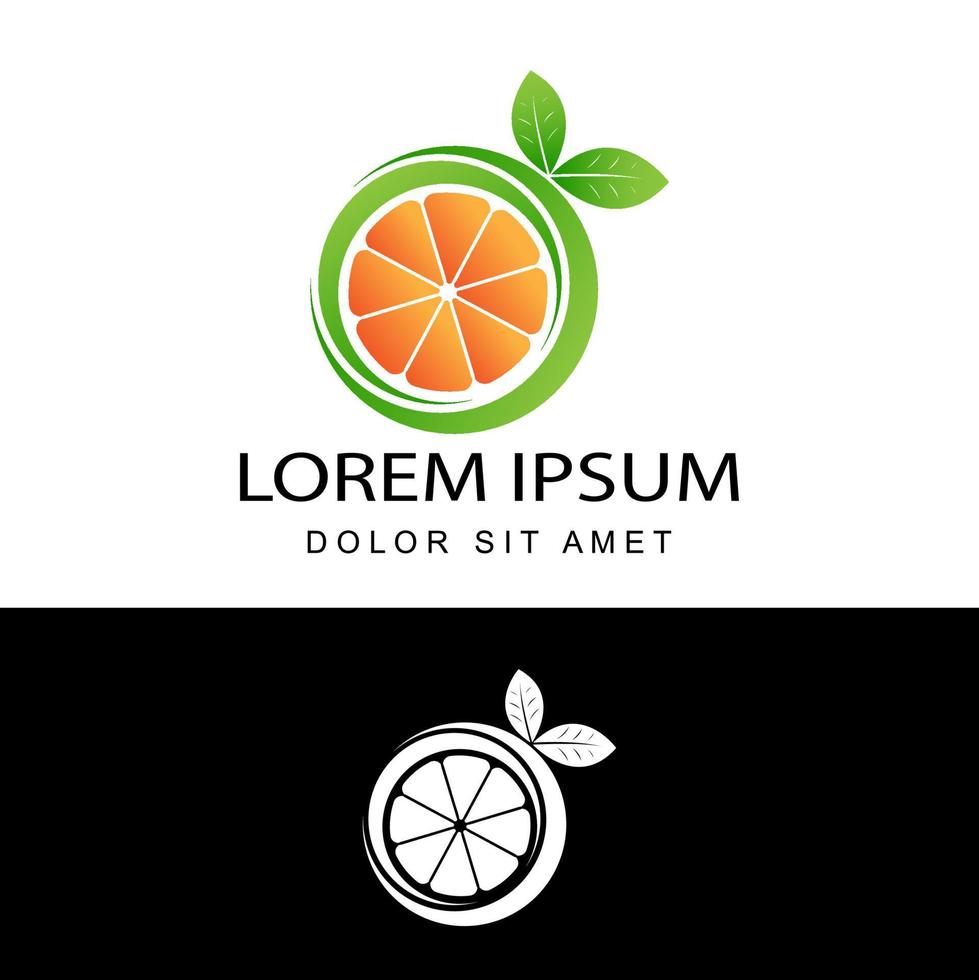 3d orange fresh logo template design vector in isolated white background