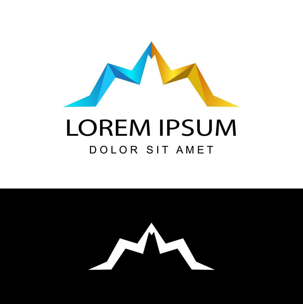 vector de diseño de plantilla de logotipo de montaña en fondo aislado