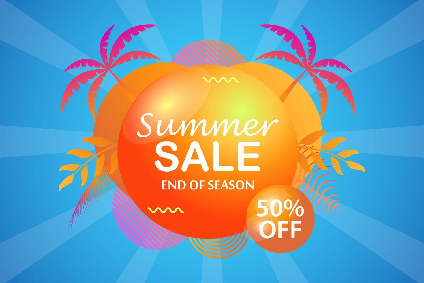 tropical summer sale banner template collection vector