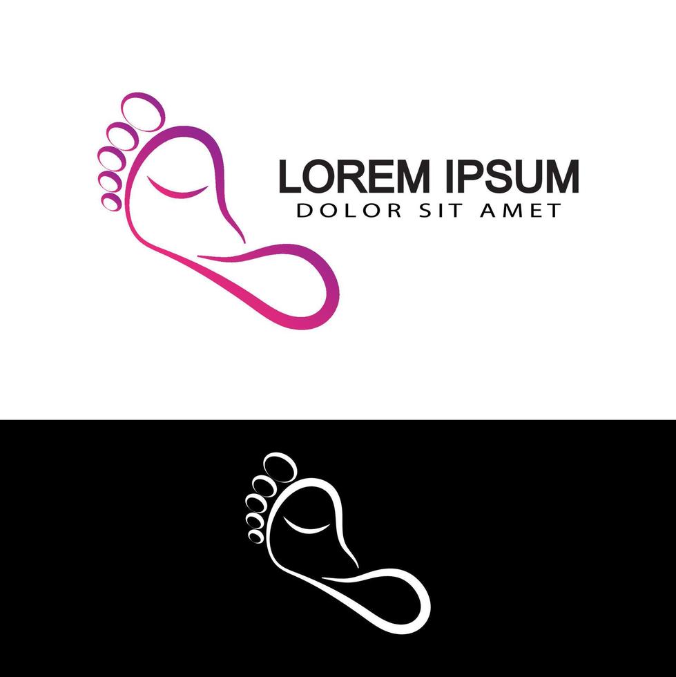 foot logo template design vector with isolated white background