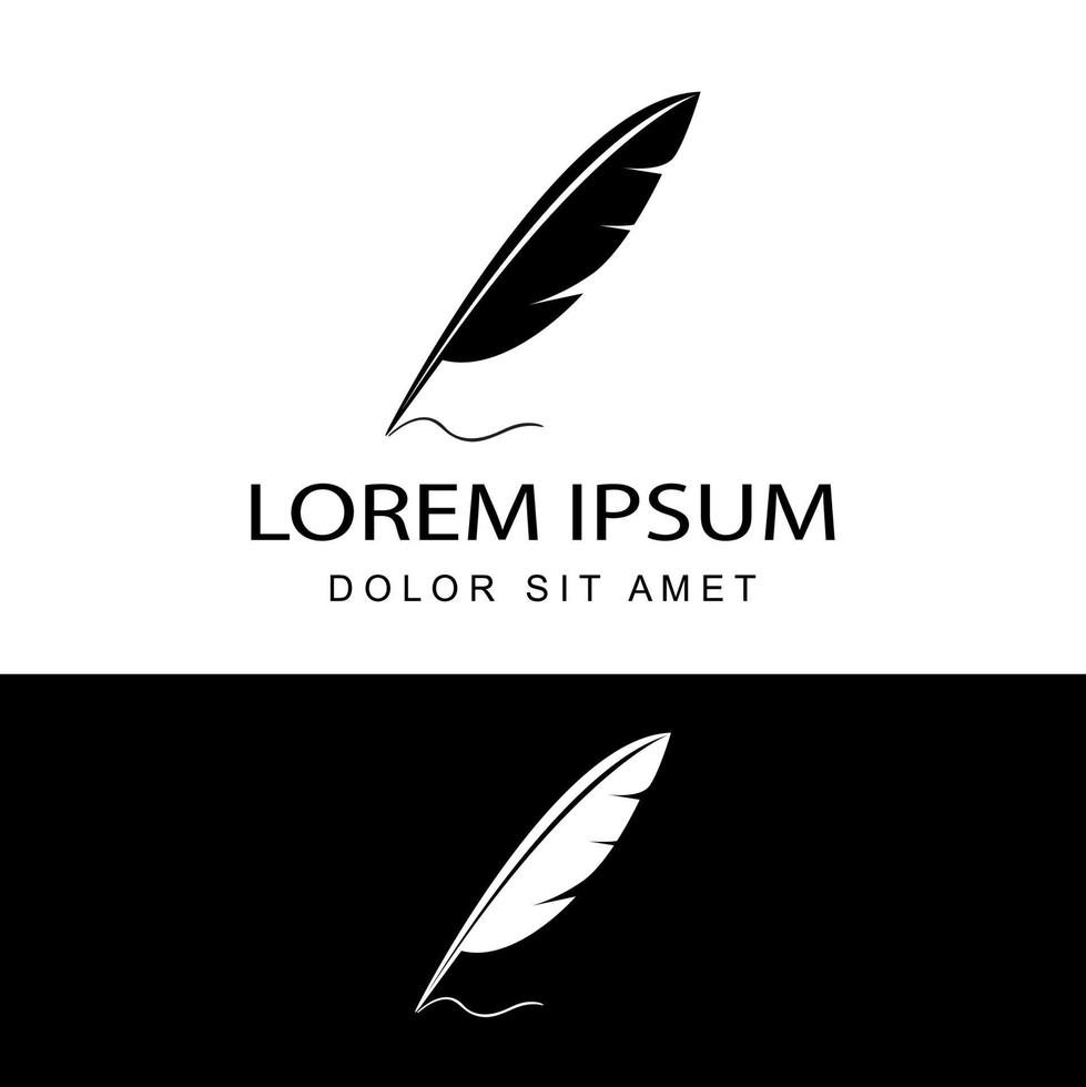 fondo aislado del vector del diseño de la plantilla del logotipo de la firma de la pluma