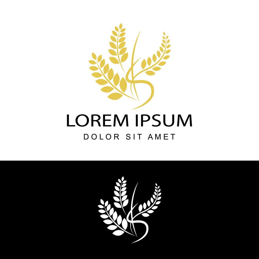 agriculture wheat logo template design vector