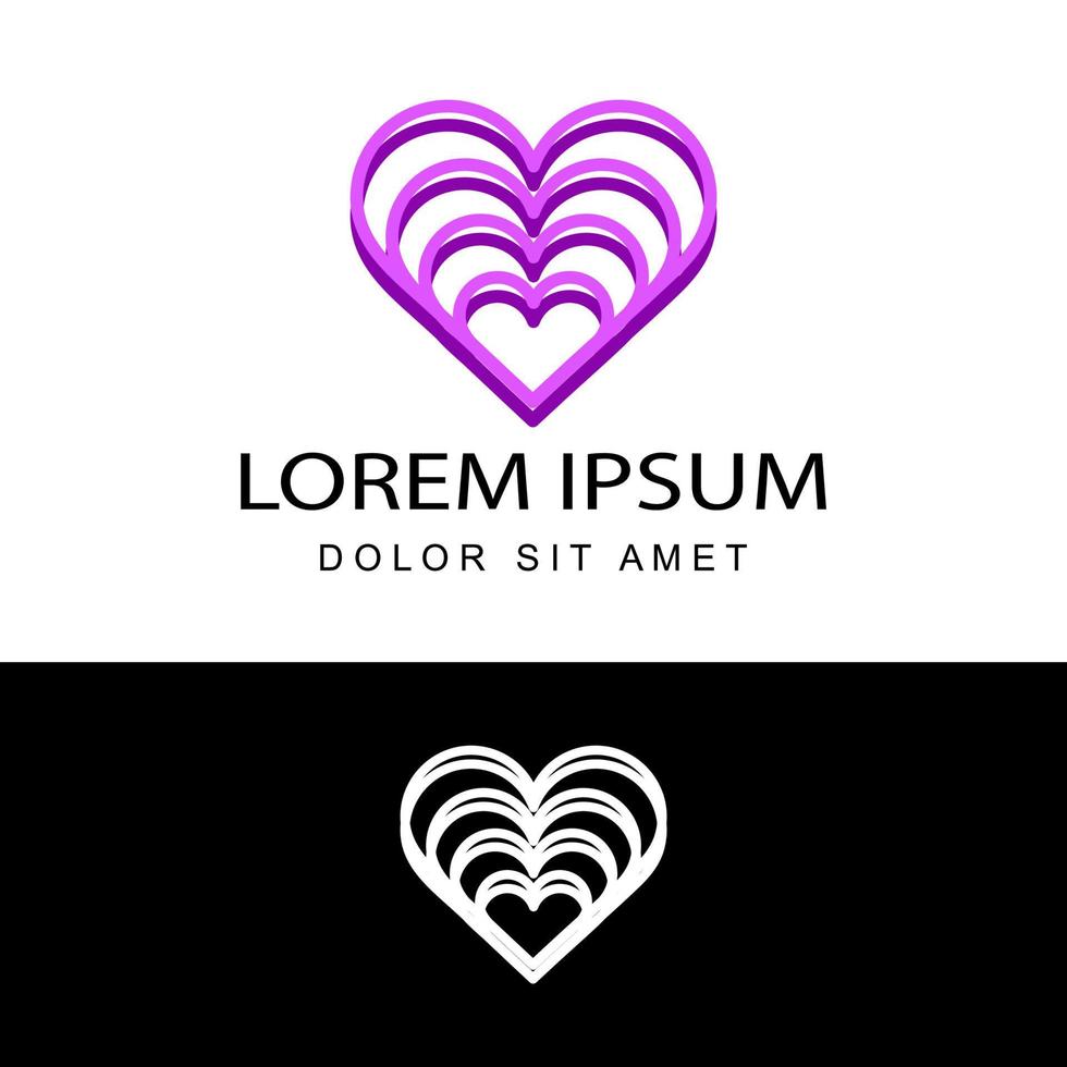 heart logo template design vector