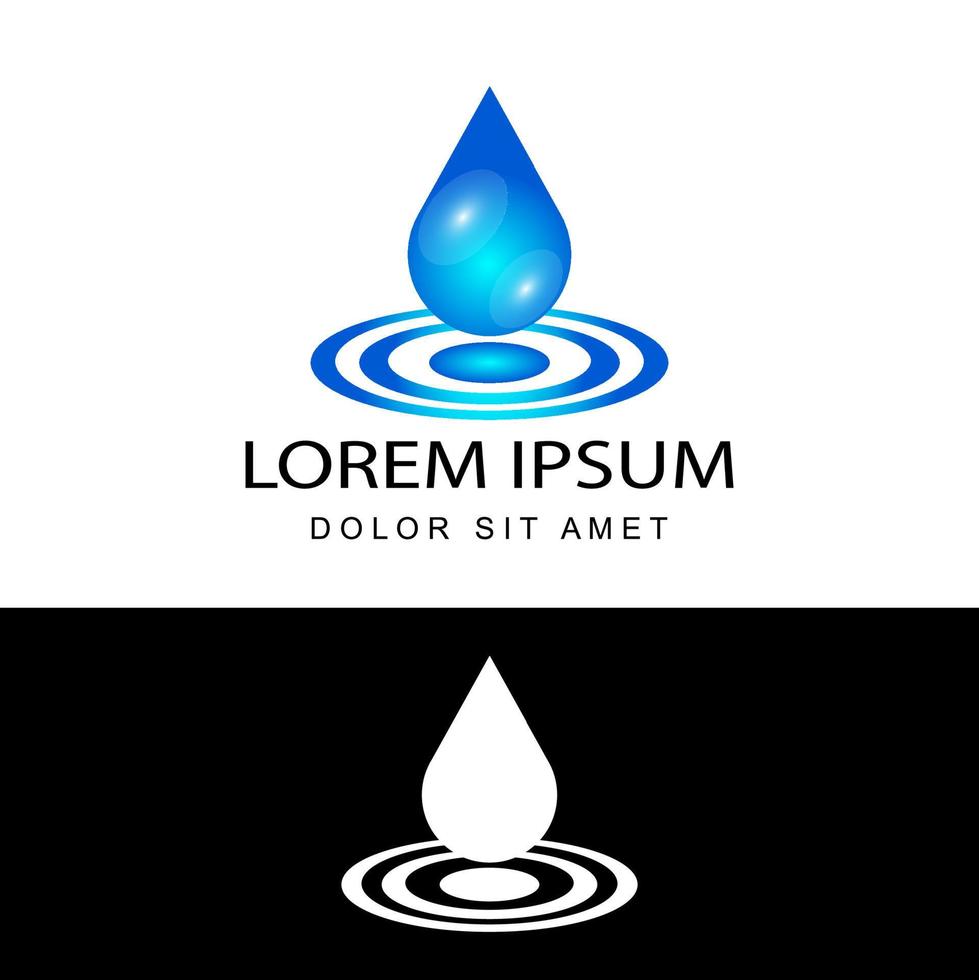 3d water drop logo template design vector in isolated white background