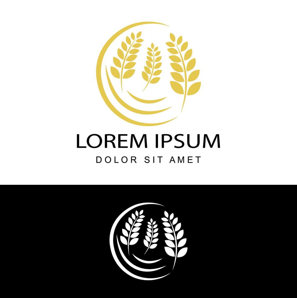 agriculture wheat logo template design vector