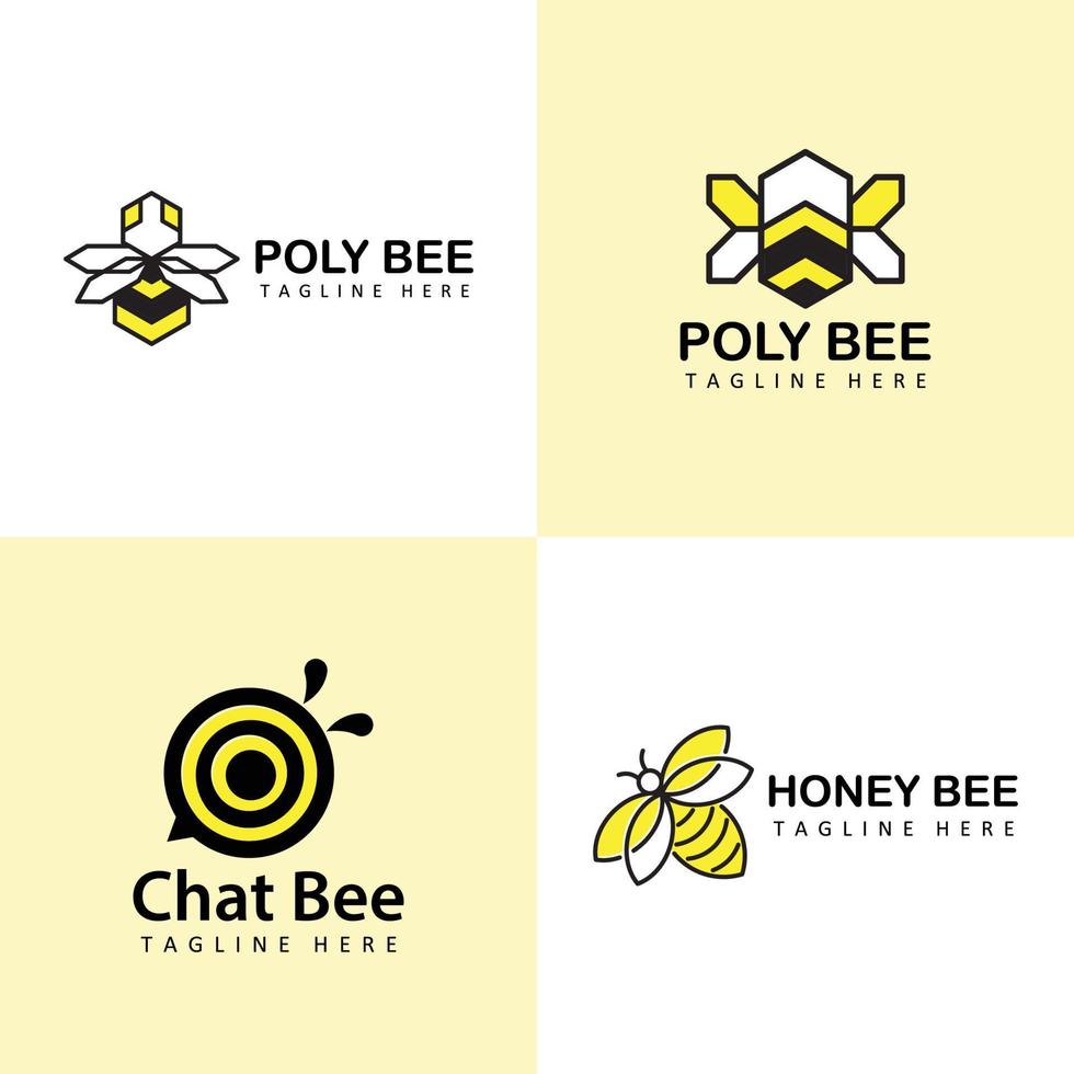 bee logo template design vector bundle