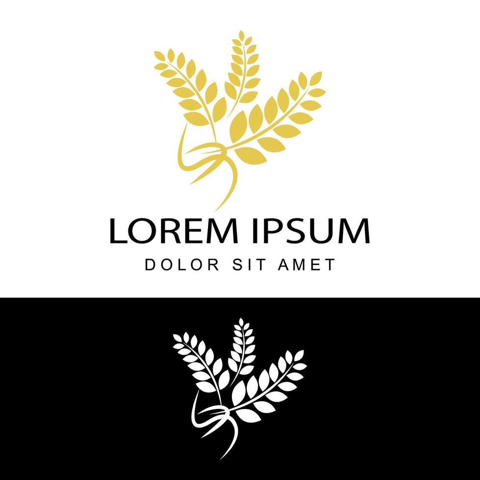 agriculture wheat logo template design vector