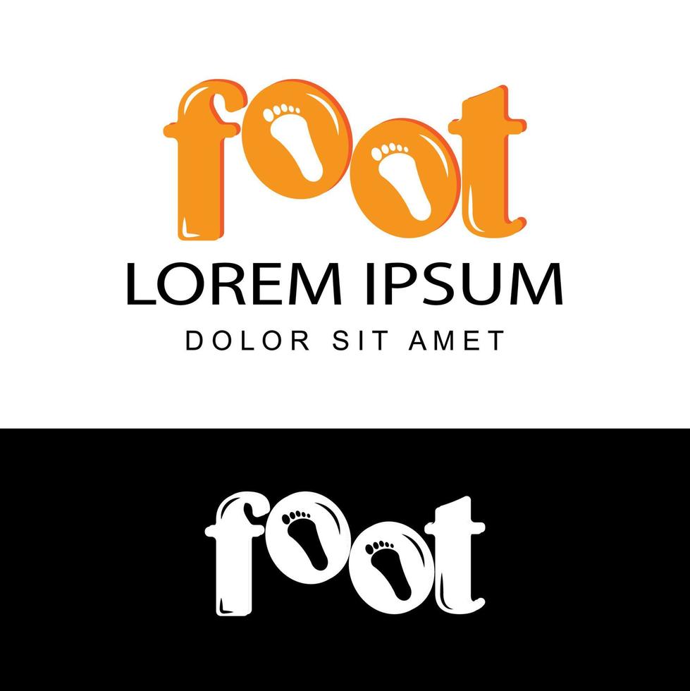 foot logo template design vector with isolated white background