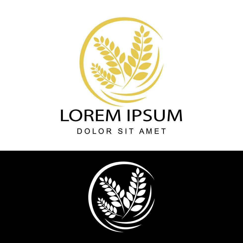 agriculture wheat logo template design vector