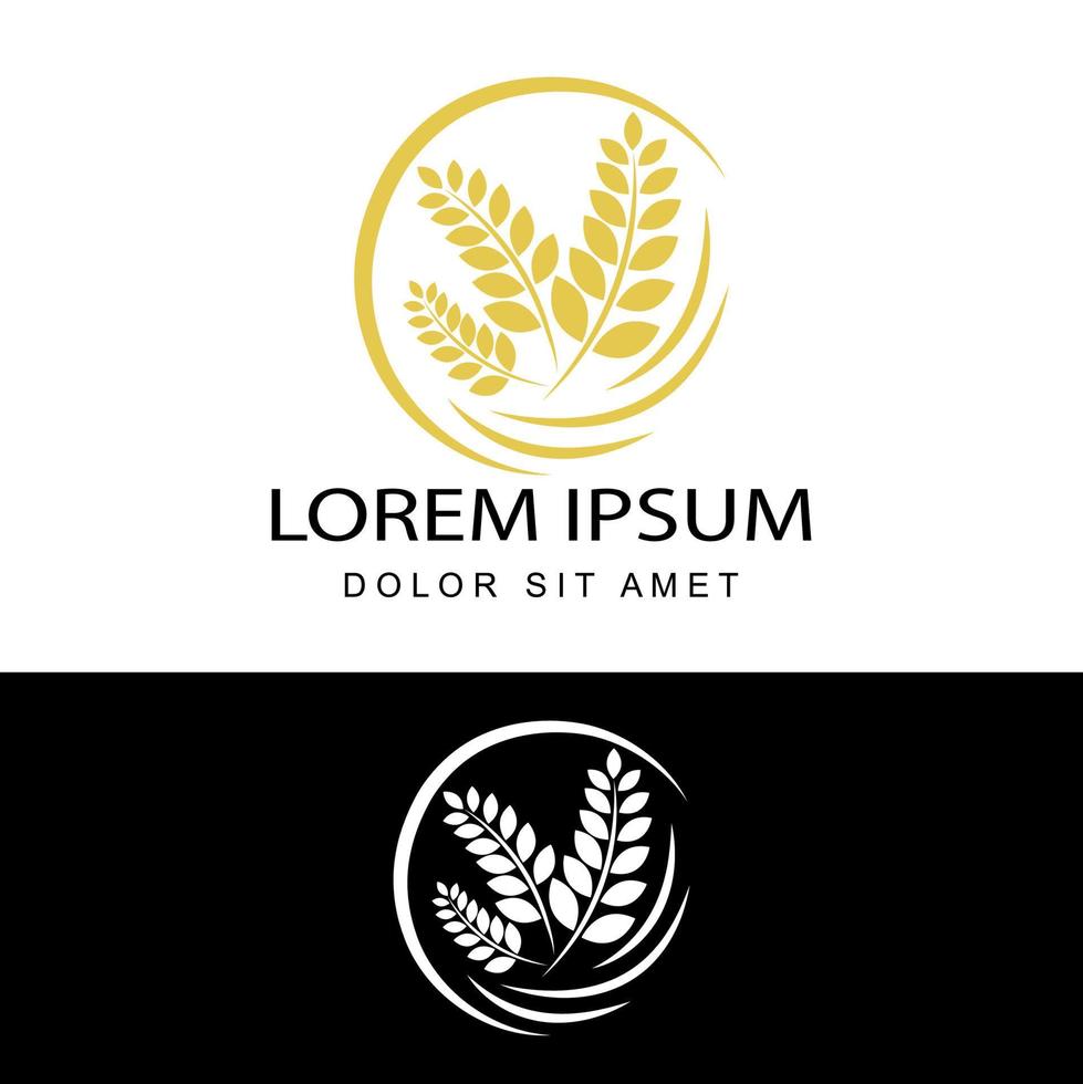 agriculture wheat logo template design vector