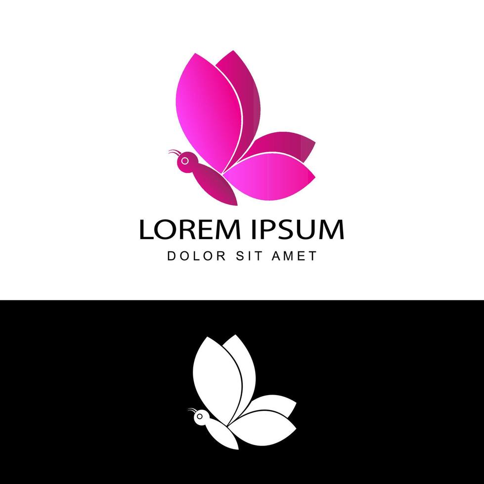 butterfly logo template design vector in isolated white background