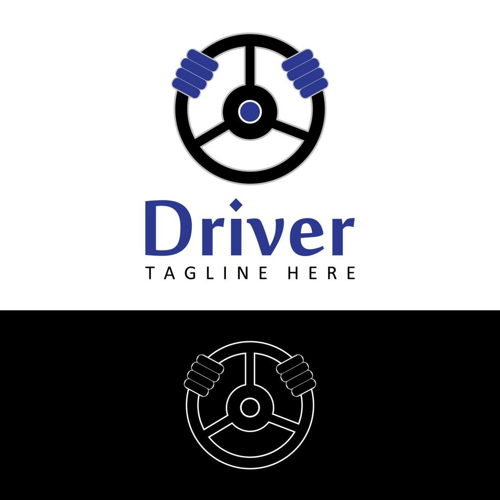 automotive driver steering logo template design vector