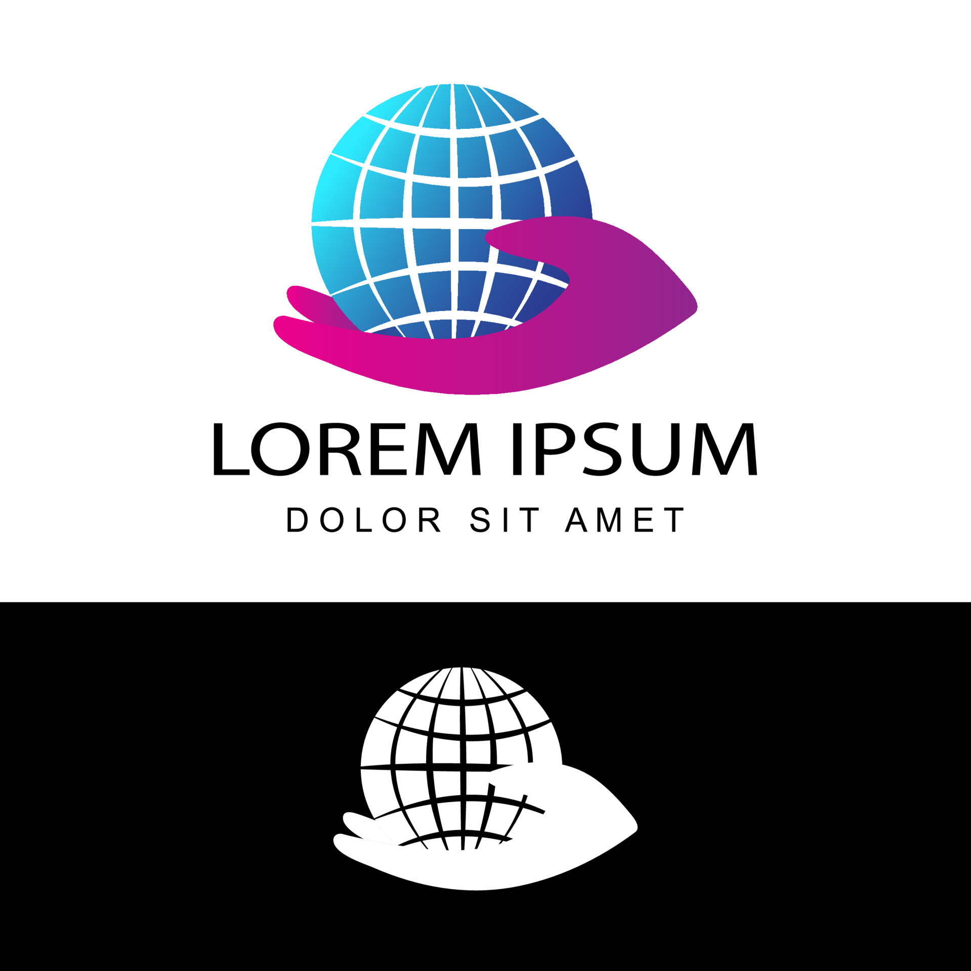 global, globe, world safe logo template design vector in isolated white