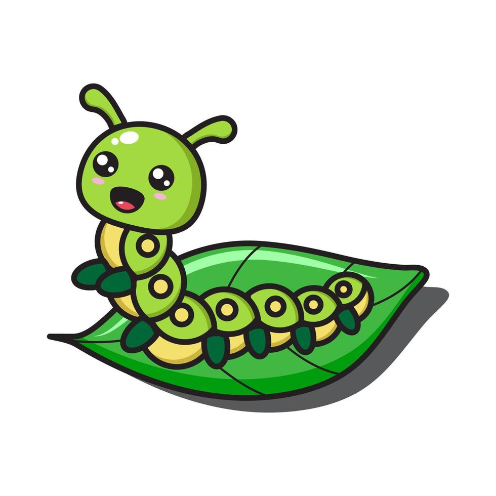 caterpillar on the leaf vector