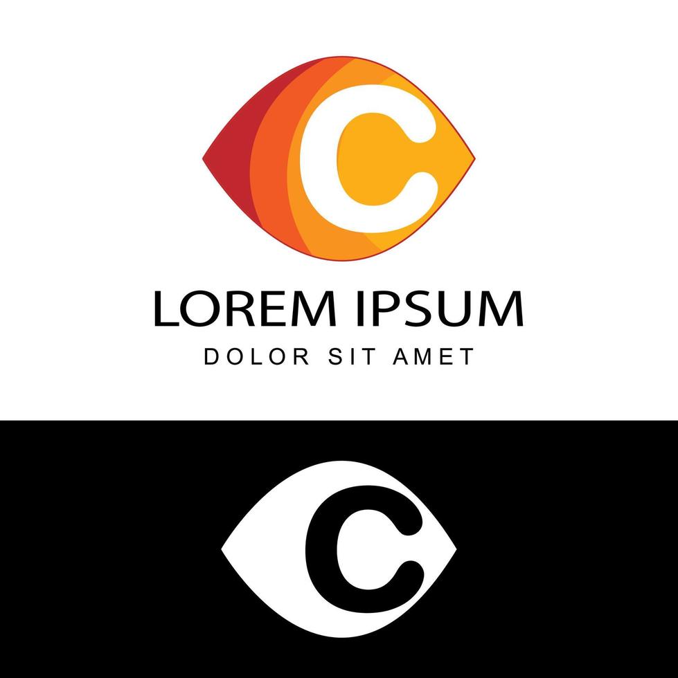 letter c creative logo template design vector with isolated white background