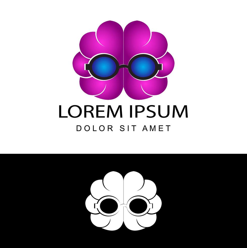 colorful brain idea modern logo template design vector in isolated white background, symbol of creativity, knowledge, mind, and thinking
