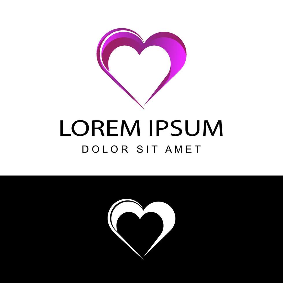 modern heart logo template design vector in isolated white background