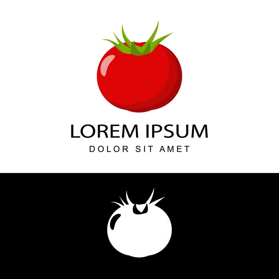 vector de diseño de plantilla de logotipo de tomate en fondo blanco aislado