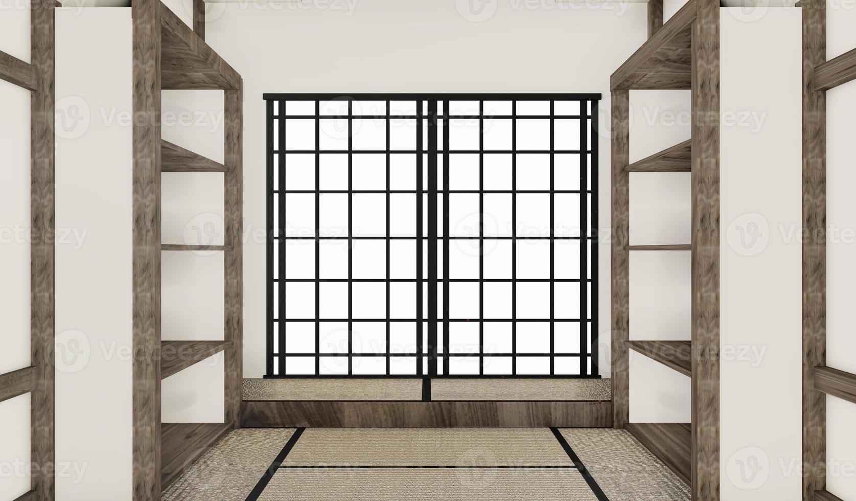 Mock up - Empty room japanese style. 3D rendering photo