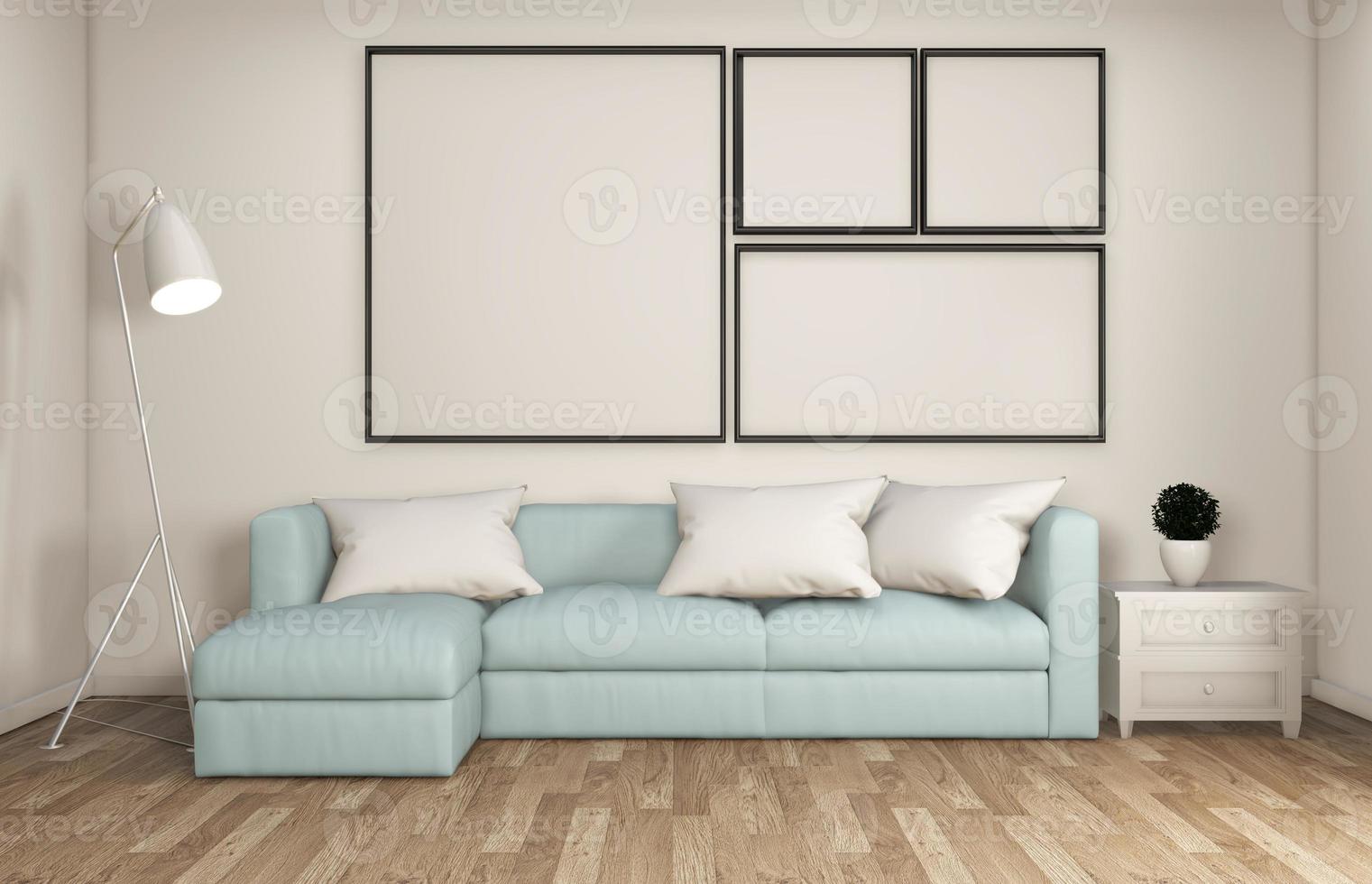 mock up living room decoration japanese style,designed minimal zen style.3d rendering photo