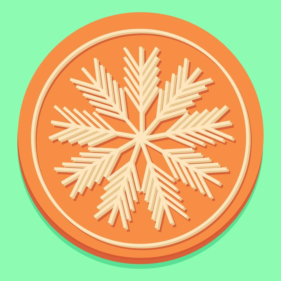 delicious gingerbread with snowflake icing vector