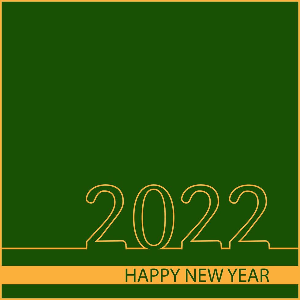 new year greeting card inscription on a green background 2022 vector