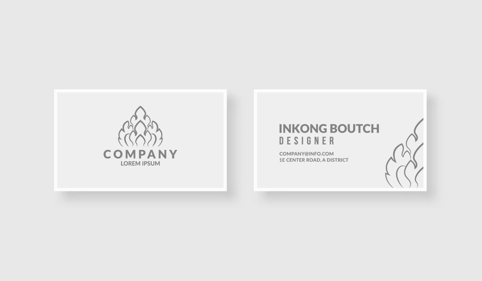 Minimal white business card design template for your business vector