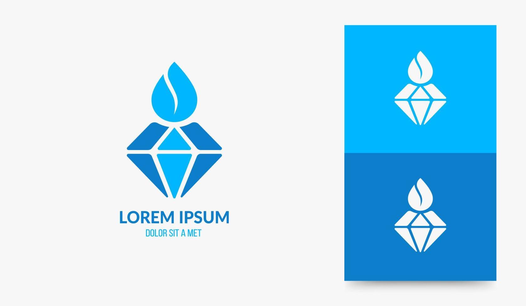 Diamond water drop Logo design, Natural mineral water icon. Waterdrop logotype concept vector