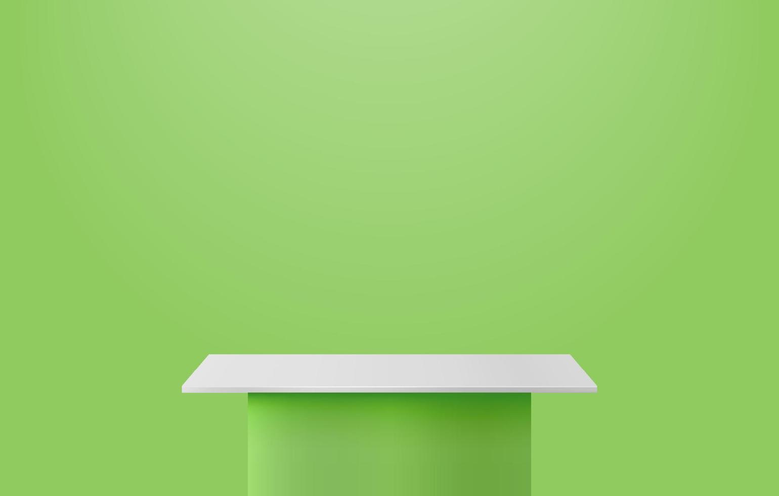 Stand podium vector illustration on green background, Podium stage for presentation or announcement