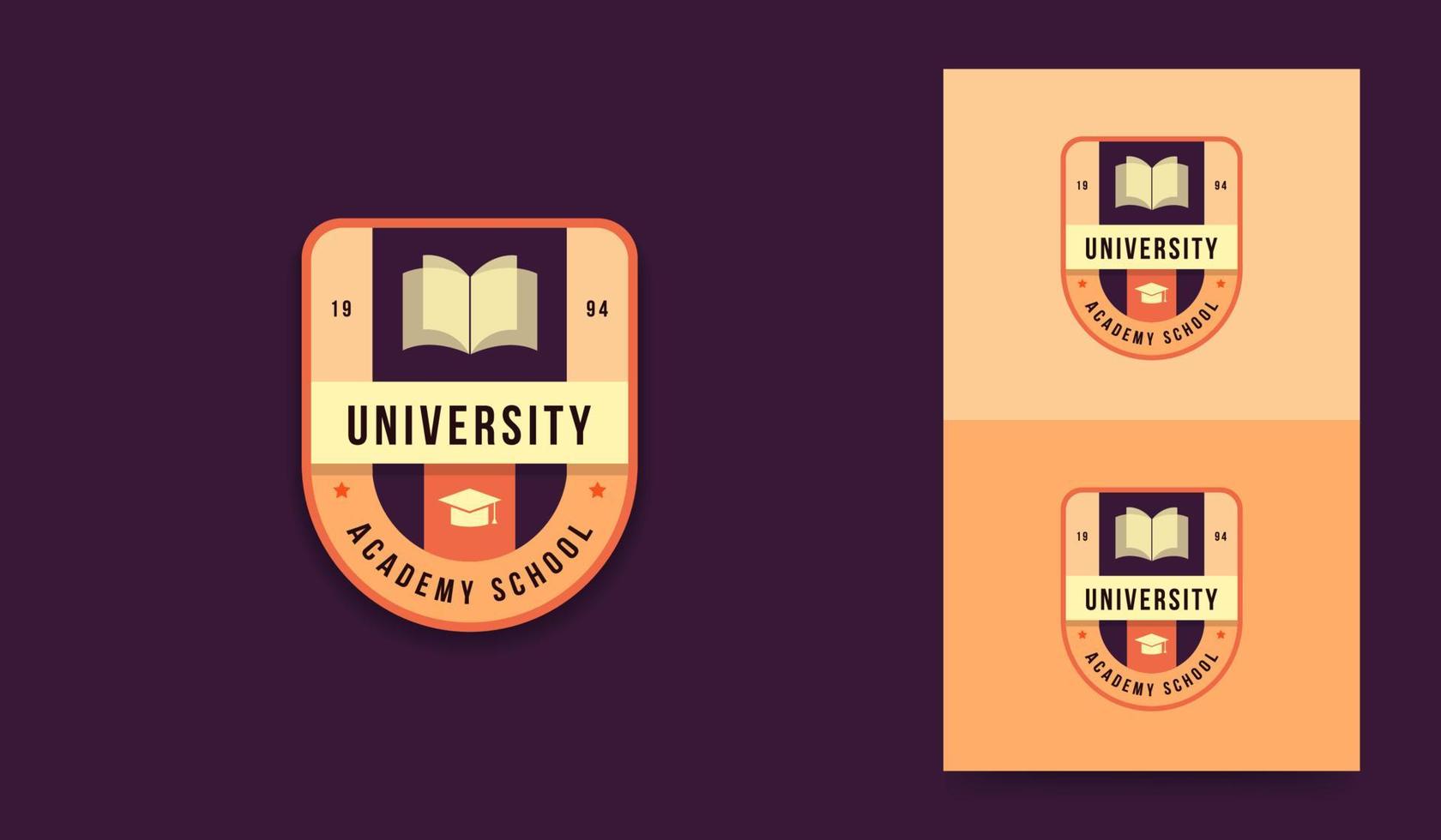 Education school logo template, University and college identity symbol badge vector