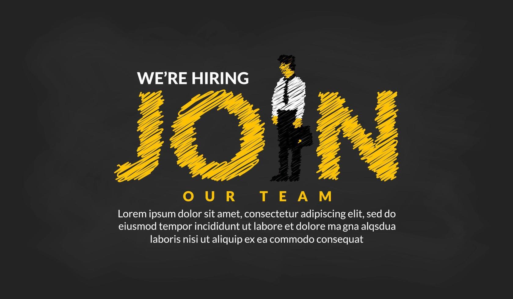 We are hiring lettering template, Job vacancy background, business recruitment concept vector