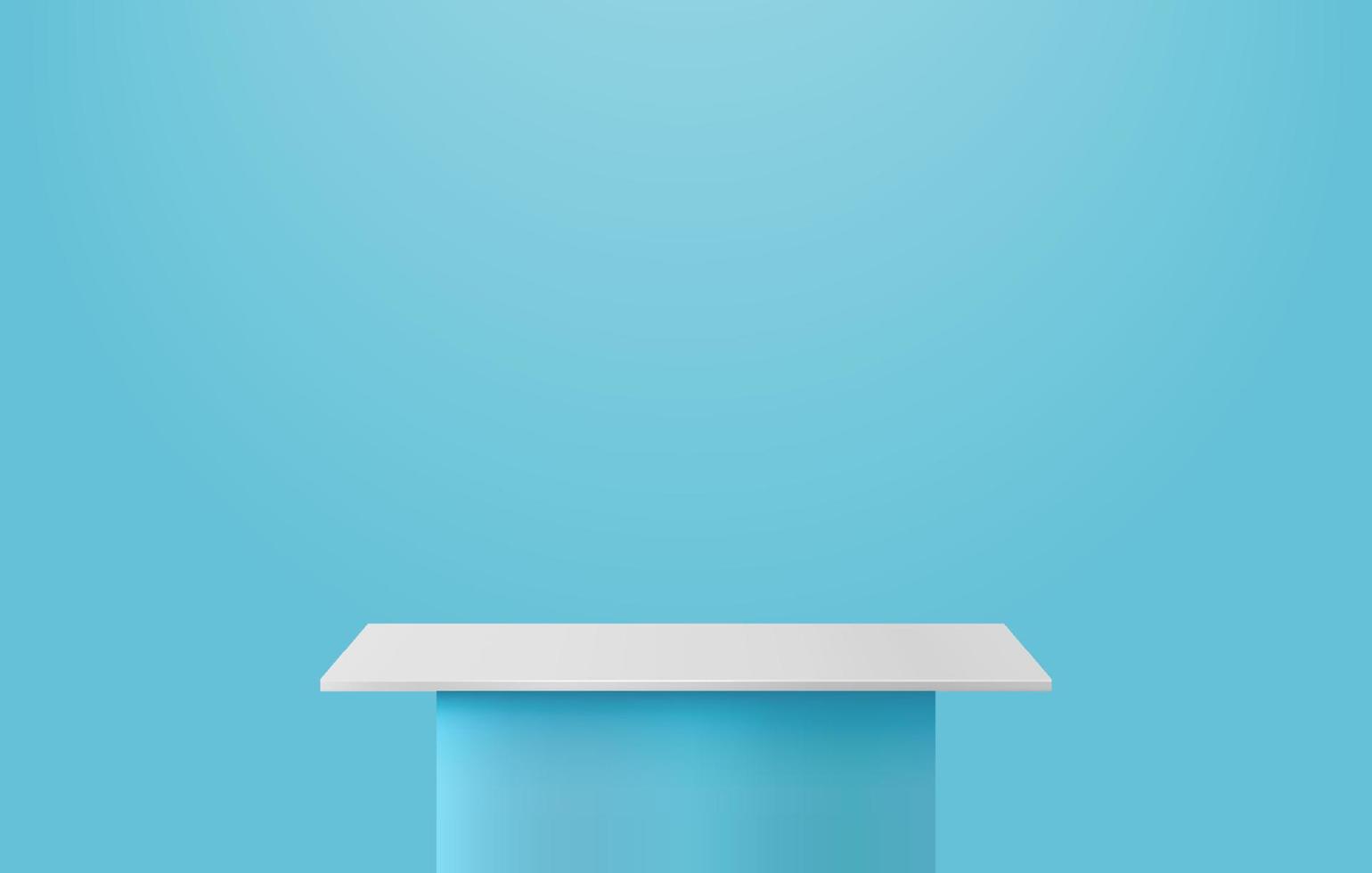 Stand podium vector illustration on blue background, Podium stage for presentation or announcement