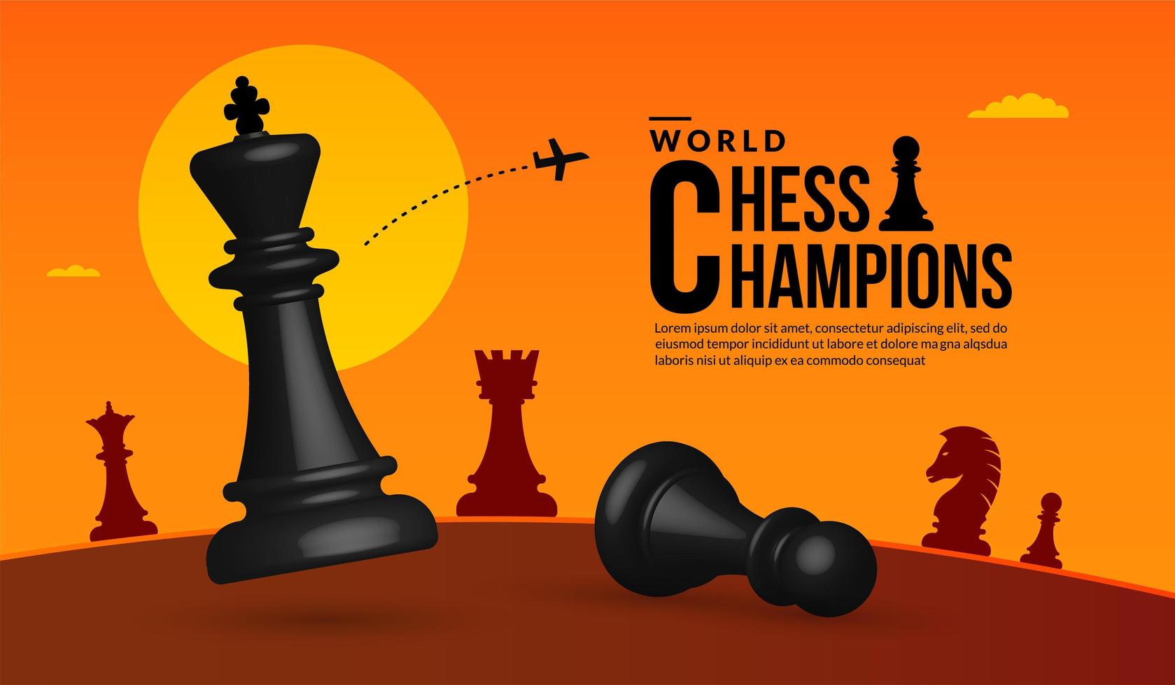 3D chess battle competition background, concept of business strategy and management vector