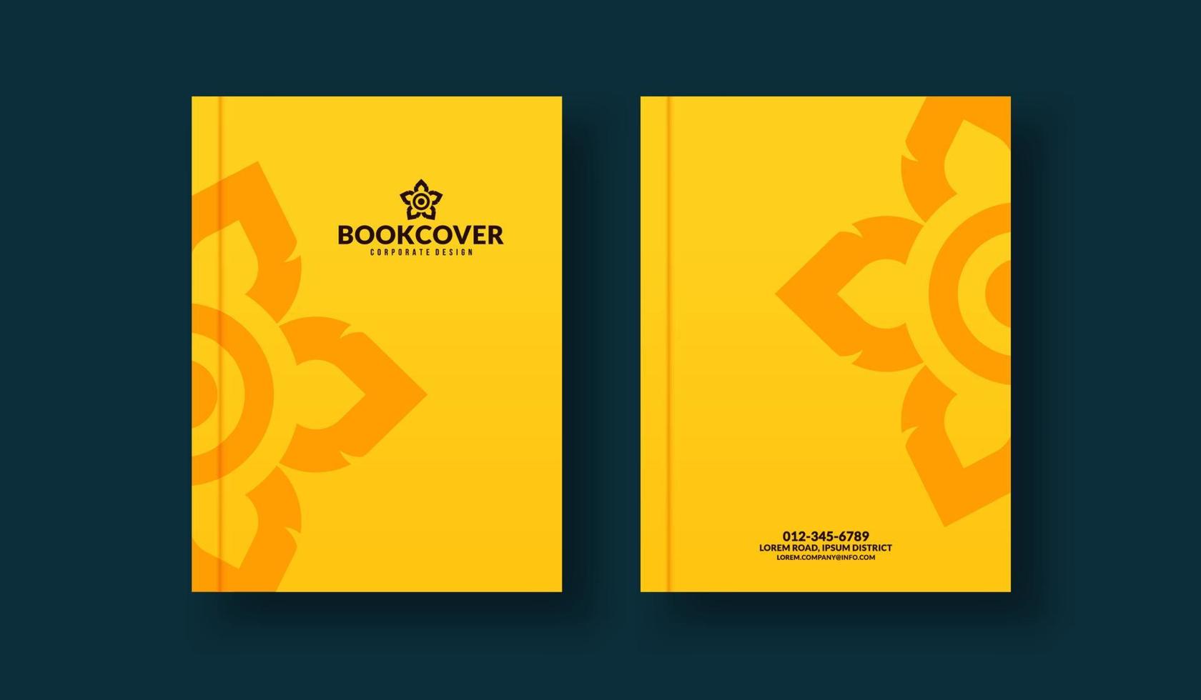 Plantilla mínima de diseño de portada de libro corporativo para su negocio, informe anual amarillo en tamaño a4, revistas abstractas, catálogos, ilustración vectorial vector