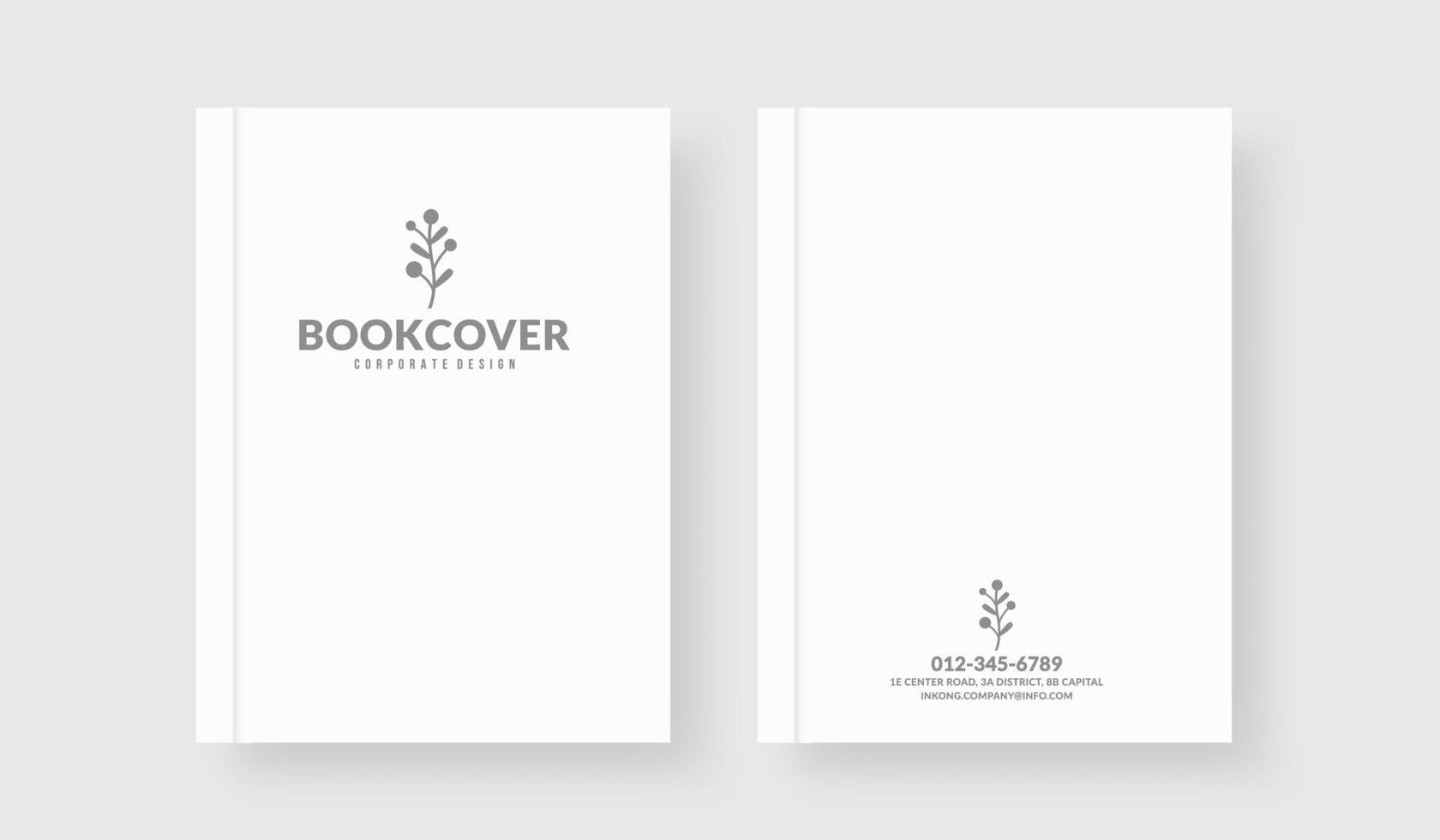 Minimal white book cover template for your business vector